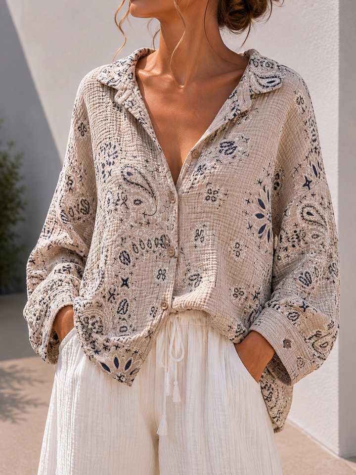 PAISLEY MUSSELIN BLUSE - versch. Farben
