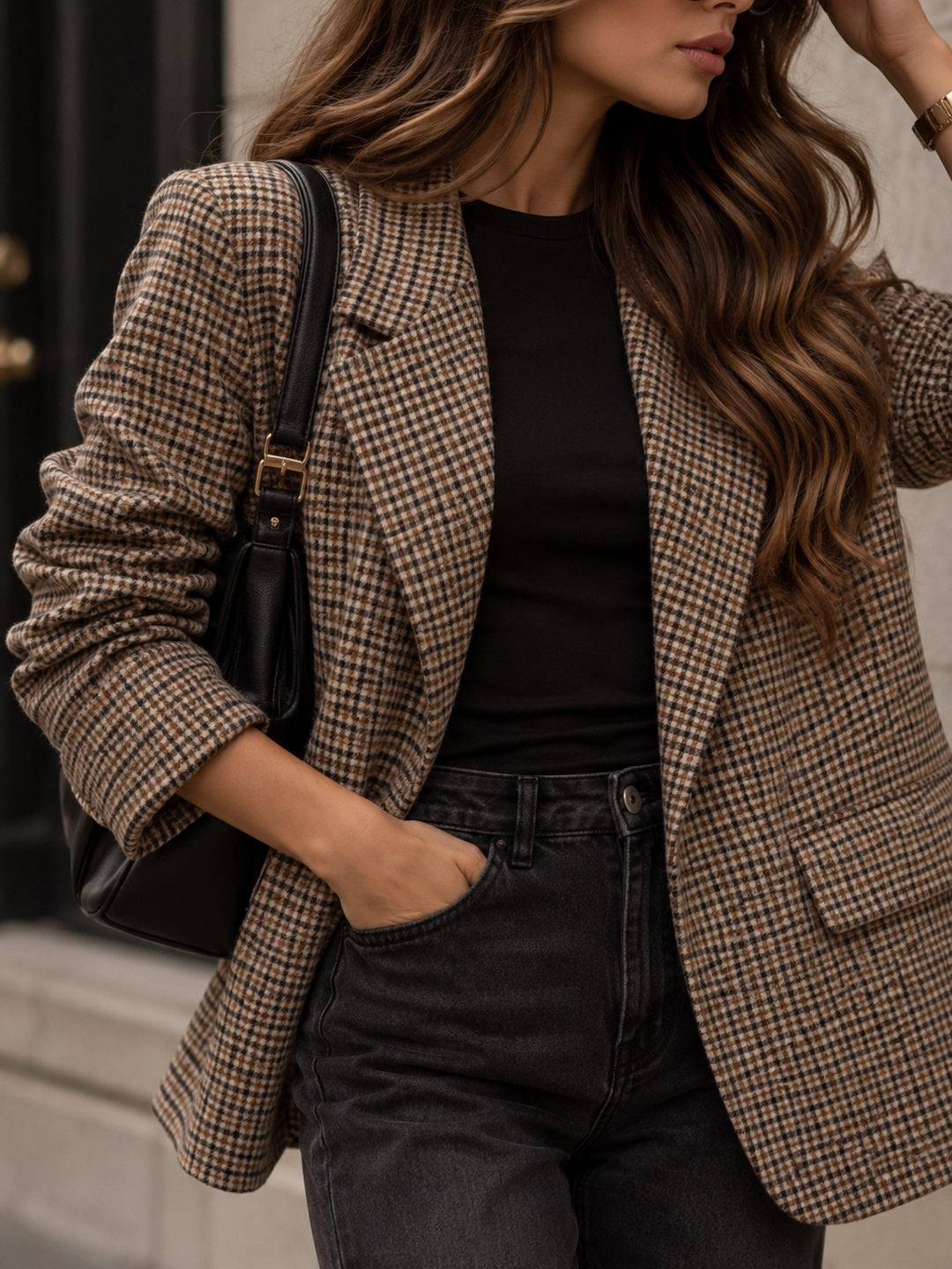 BLAZER mit Hahnentritt Muster