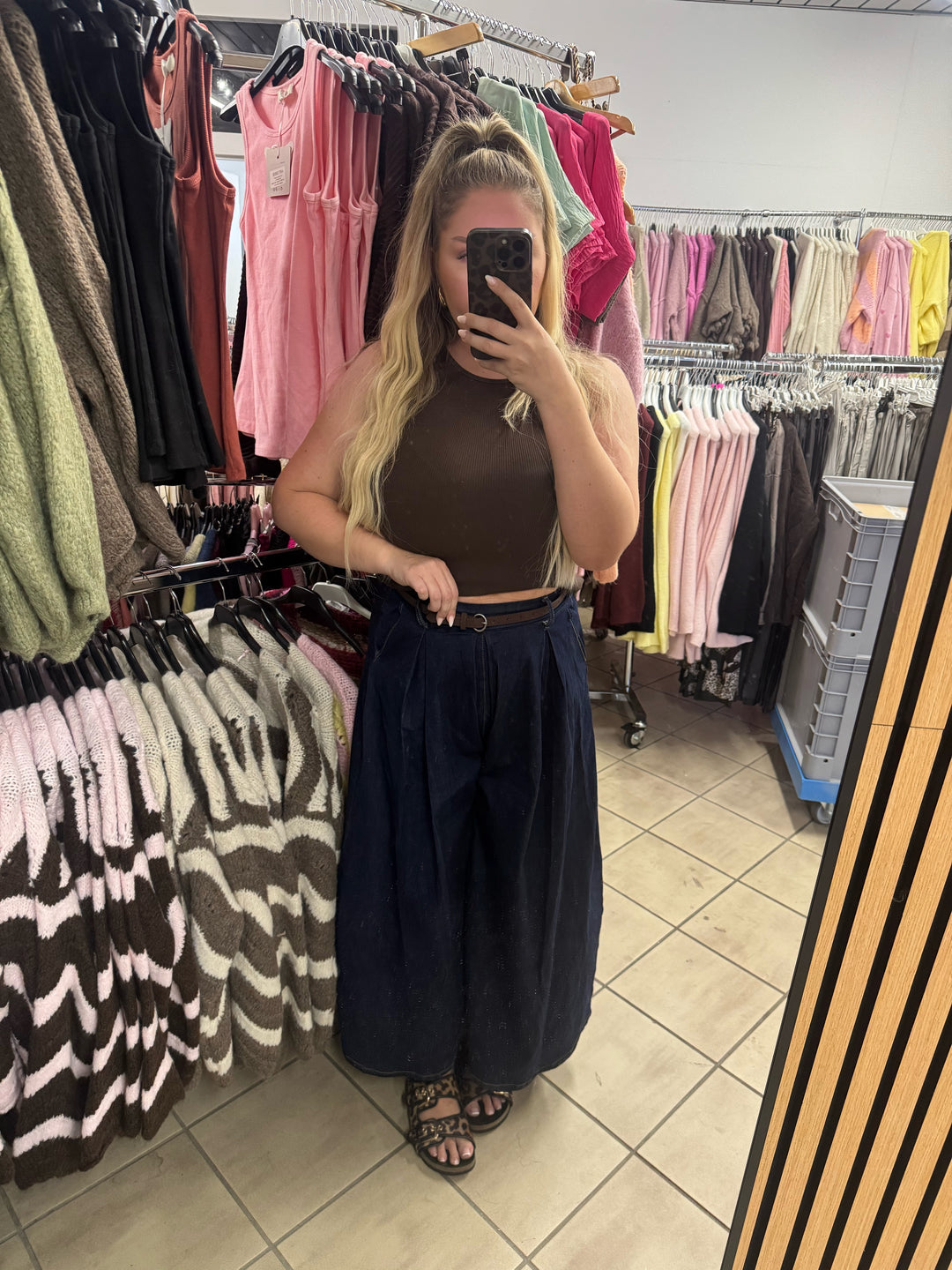 SUPER WEITE JEANS CULOTTE - dunkelblau