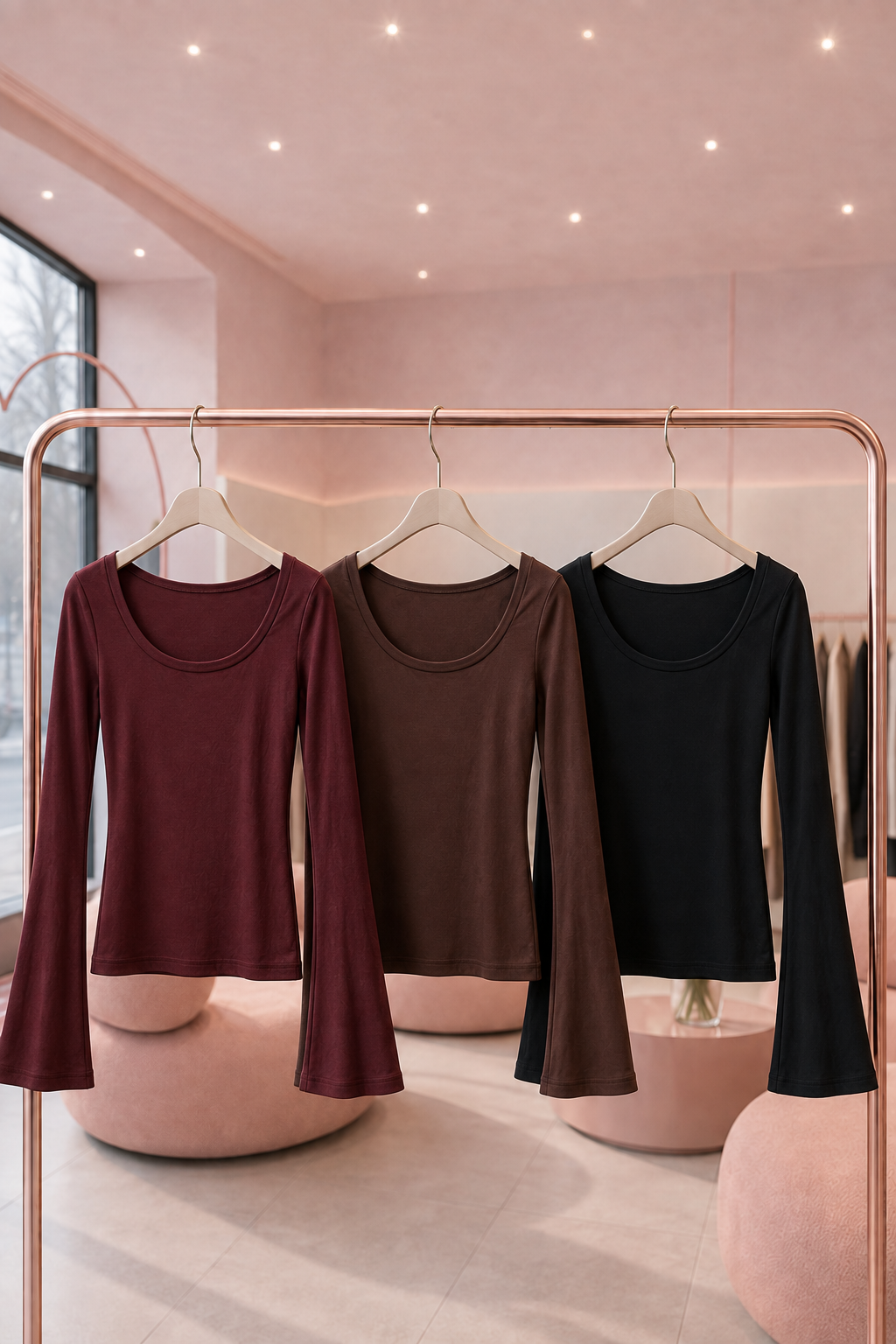 BASIC LONGSLEEVE mit ausgestellten Arm - Versch. Farben