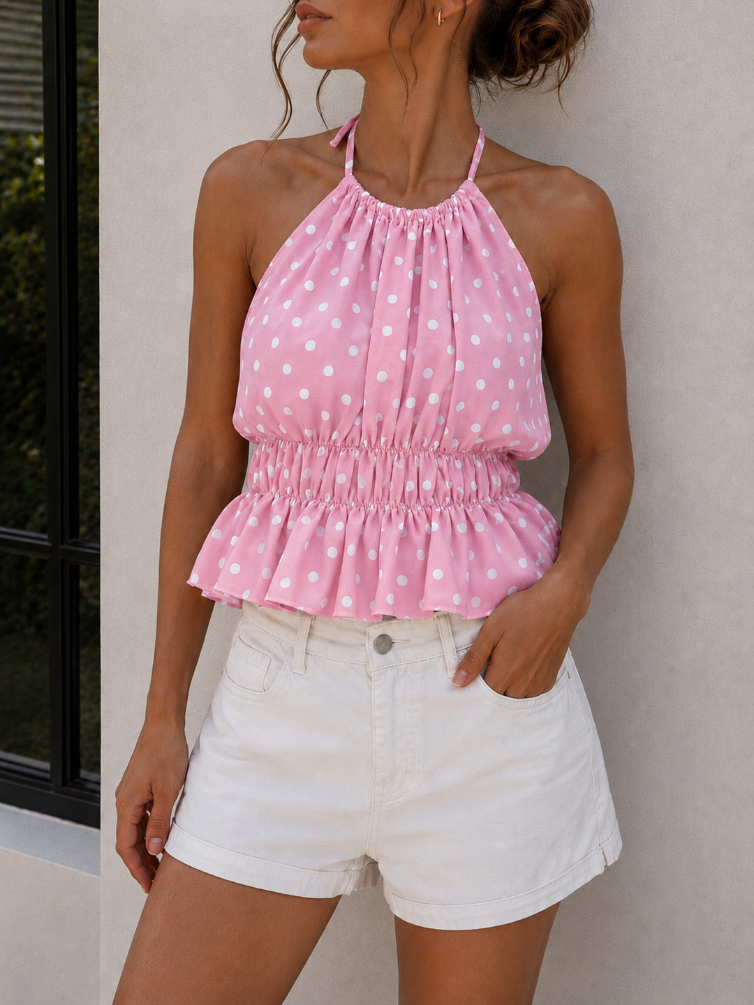 PUNKTE NECKHOLDER TOP - versch. Farben