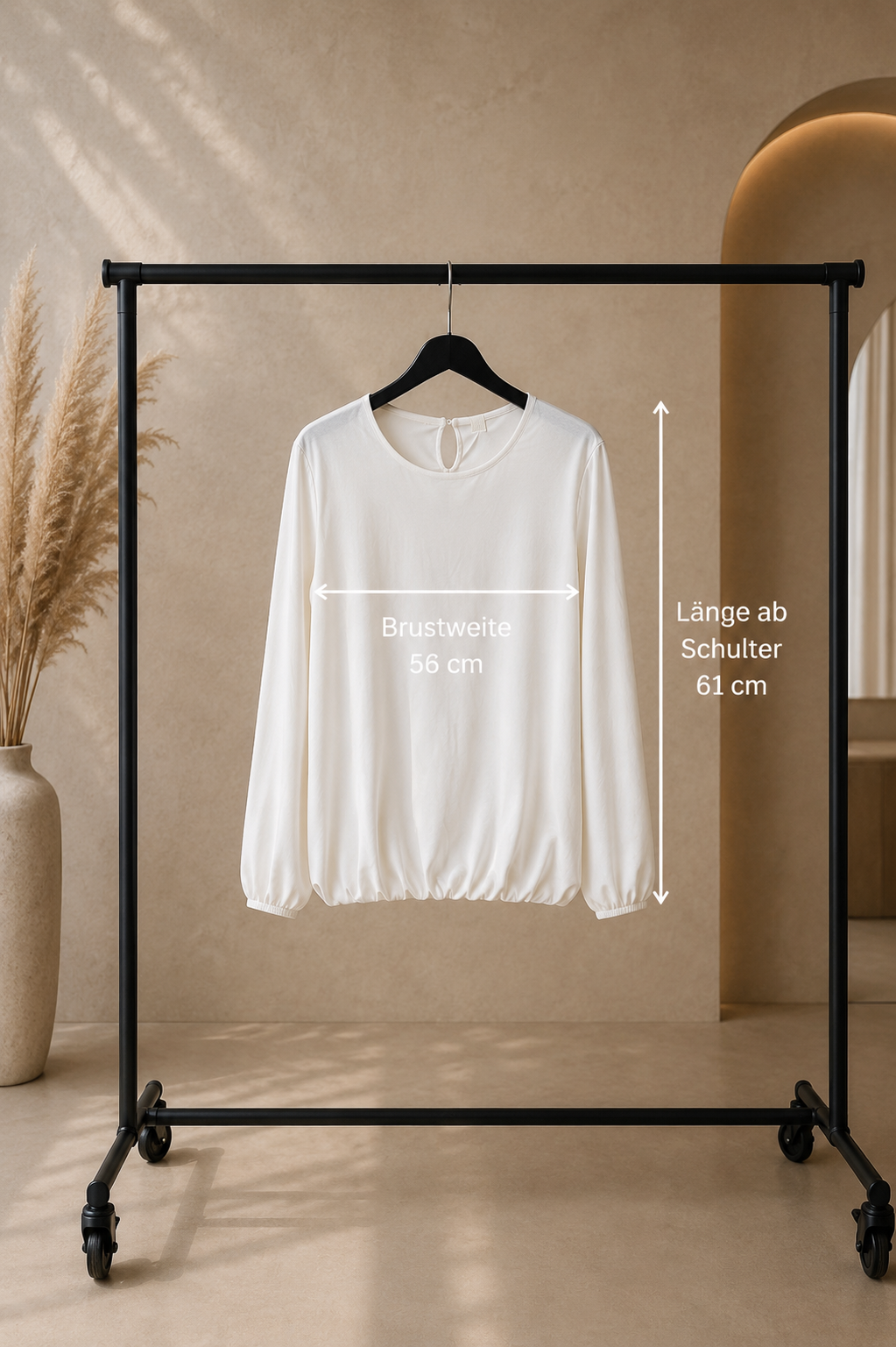 LANGARM SHIRT mit Raffung - Versch. Farben