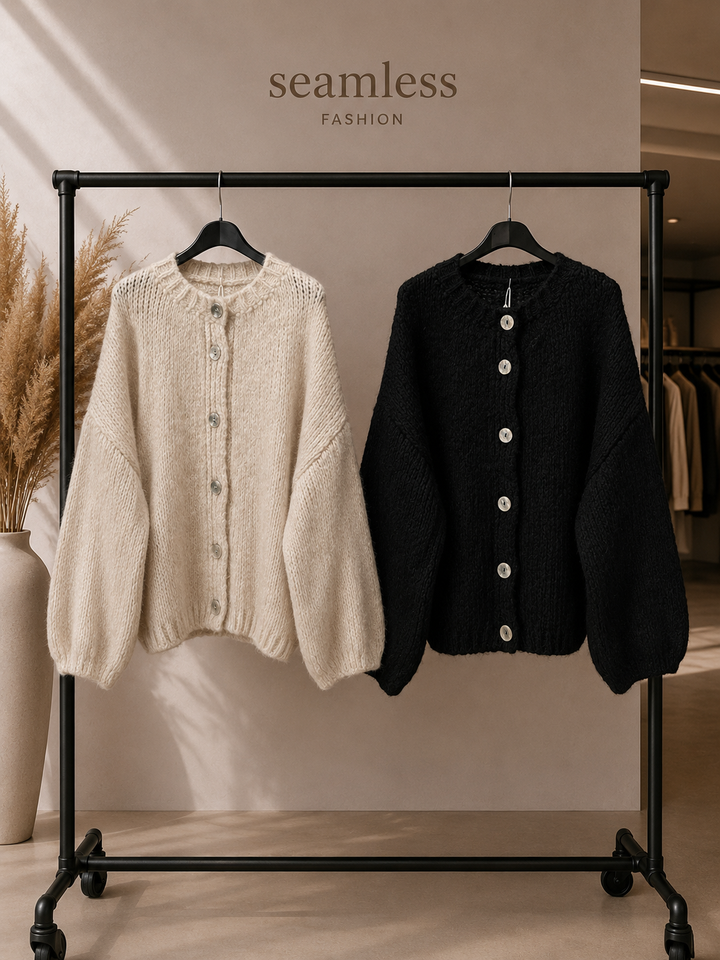 STRICKJACKE SOHO mit ausgestellten Arm - versch. Farben