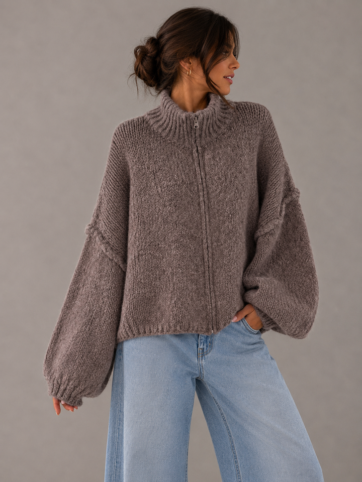 STRICKJACKE MAIRA mit Reißverschluss - versch. Farben