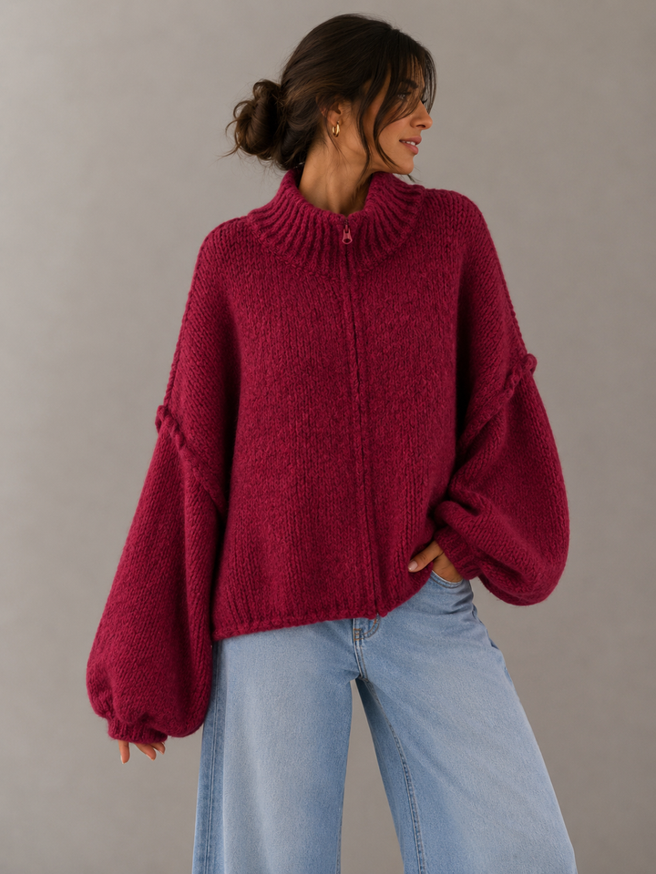 STRICKJACKE MAIRA mit Reißverschluss - versch. Farben