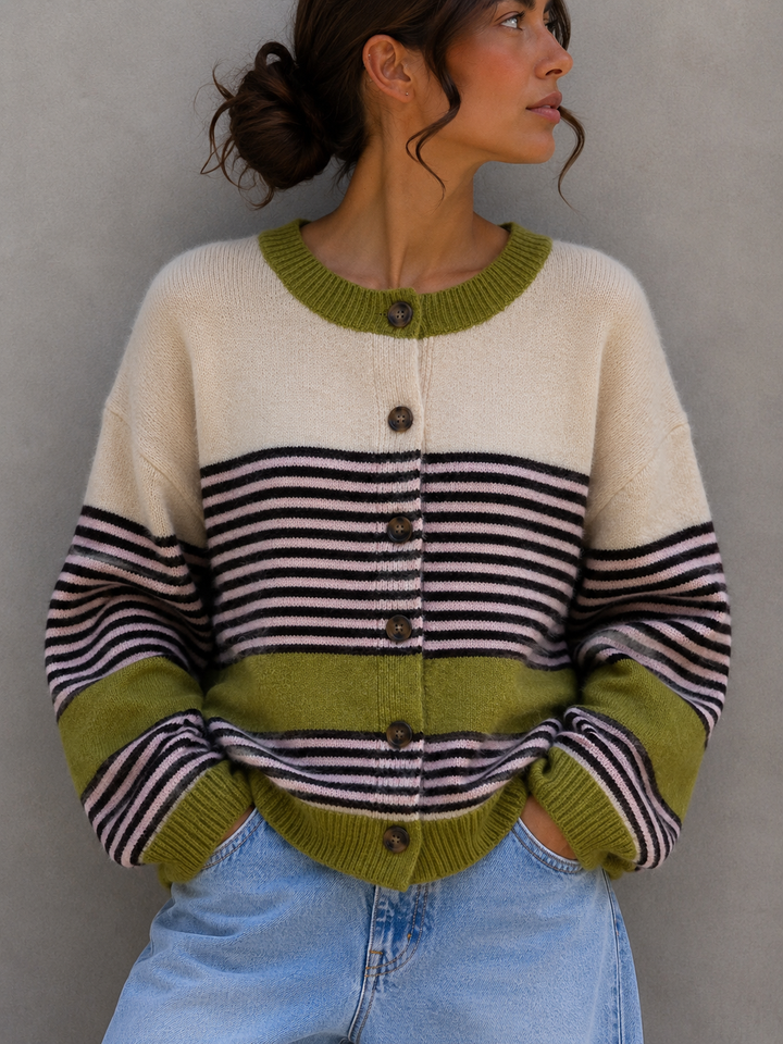 STREIFEN STRICKJACKE CANDY - versch. Farben