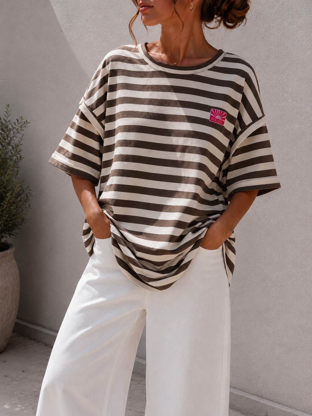 LIFE IS GOOD OVERSIZE STRIPE SHIRT - Versch. Farben