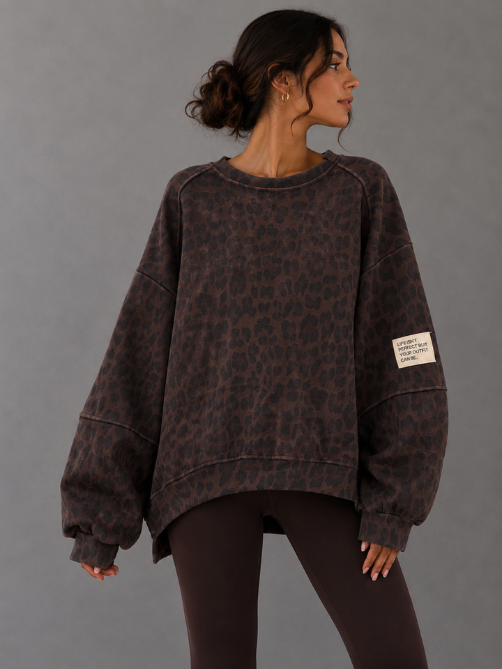 LEO SWEATSHIRT Life isn‘t perfect- Braun
