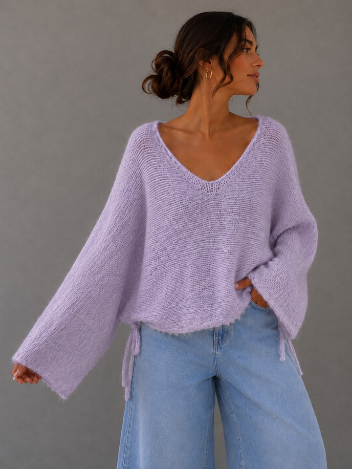 STRICKPULLOVER TINA zum schnüren - versch. Farben