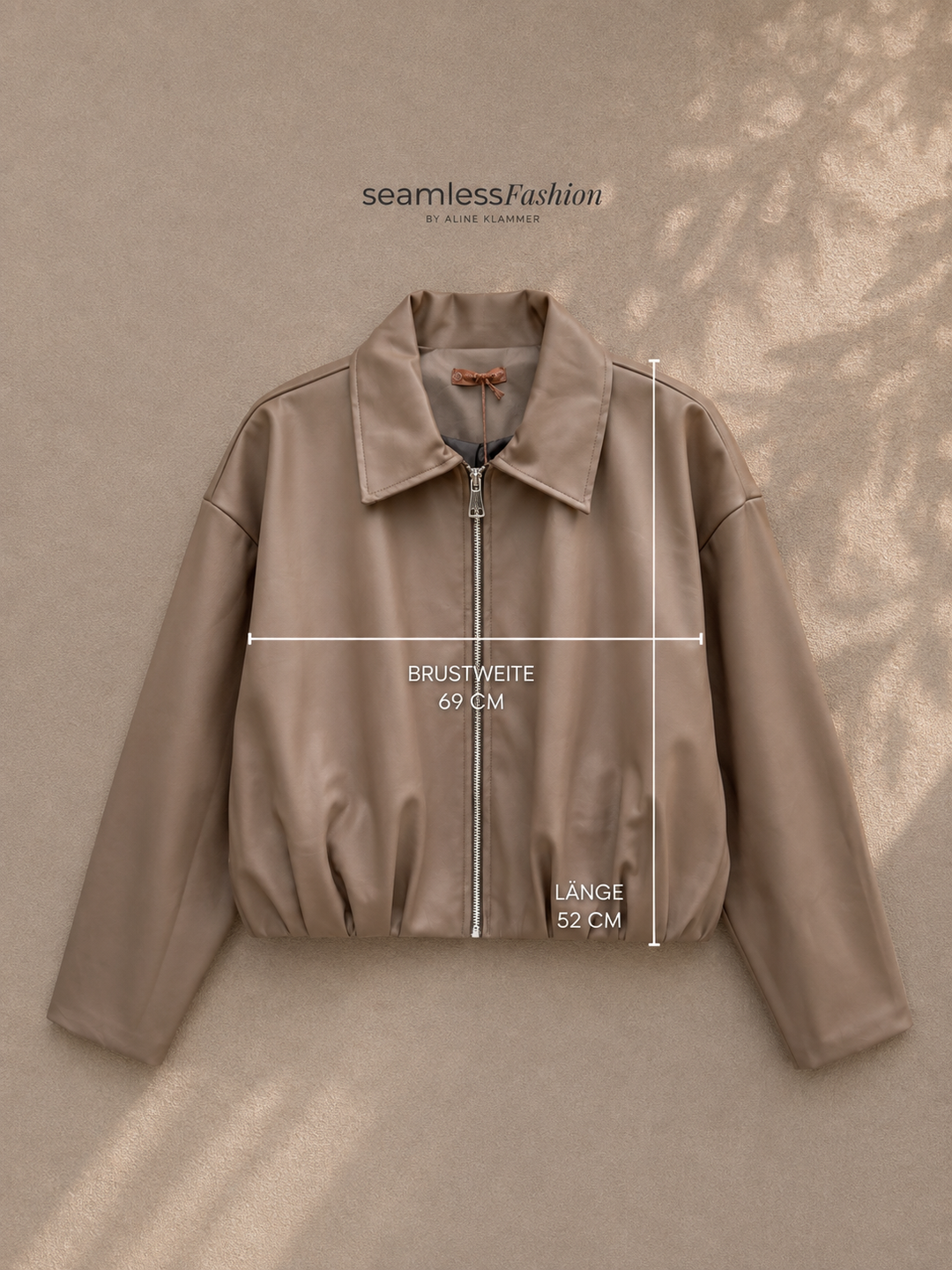 LEDEROPTIK JACKE  mit Raffung - versch. Farben