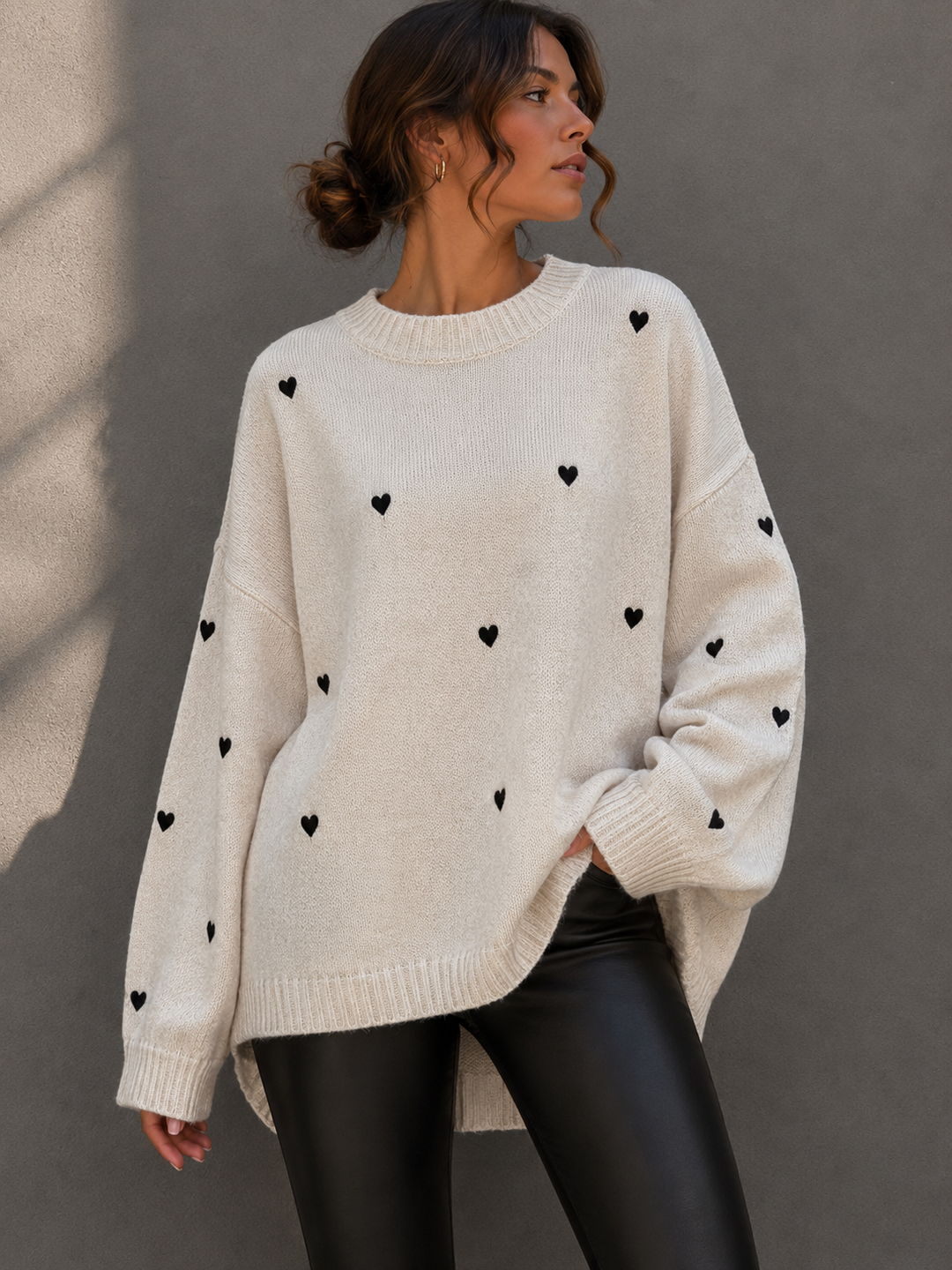 LOCKERER HERZ STRICKPULLOVER - versch. Farben