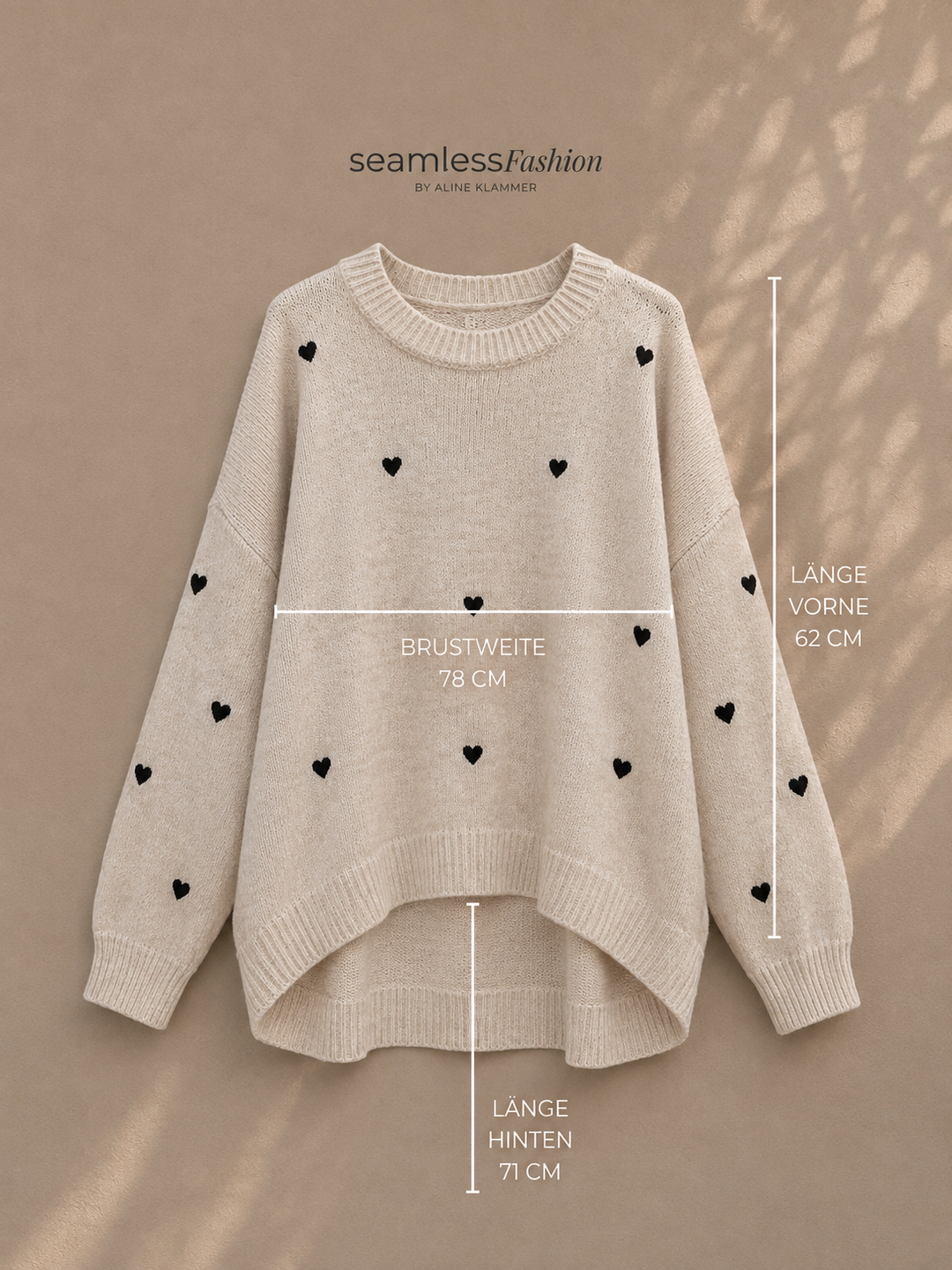 LOCKERER HERZ STRICKPULLOVER - versch. Farben