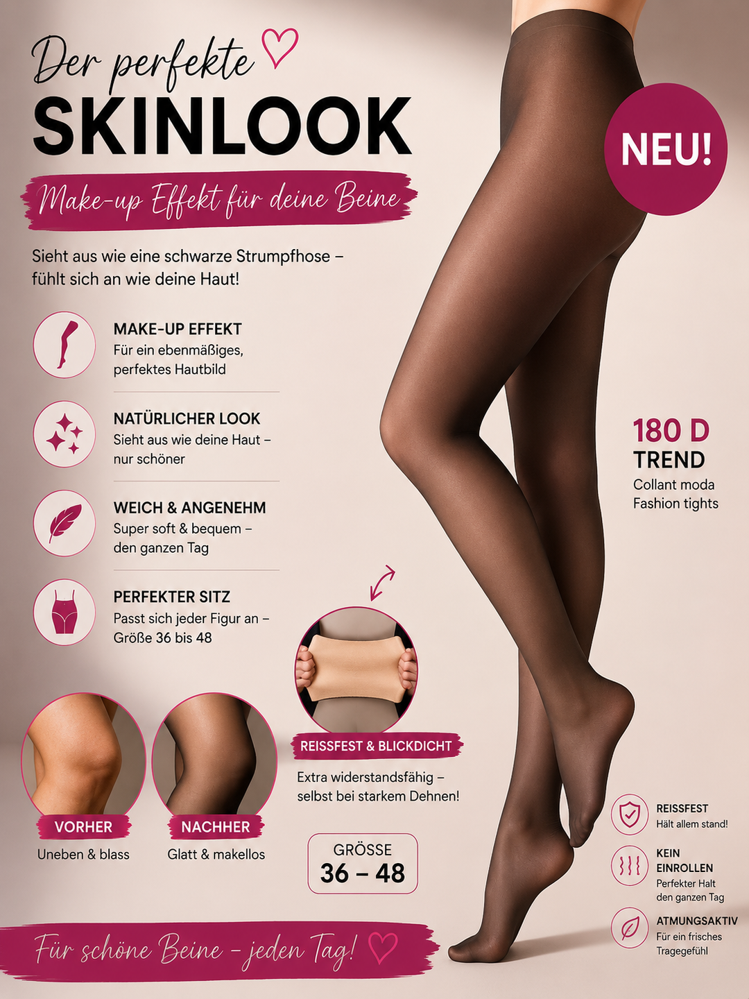 SKINLOOK STRUMPFHOSE - reißfest