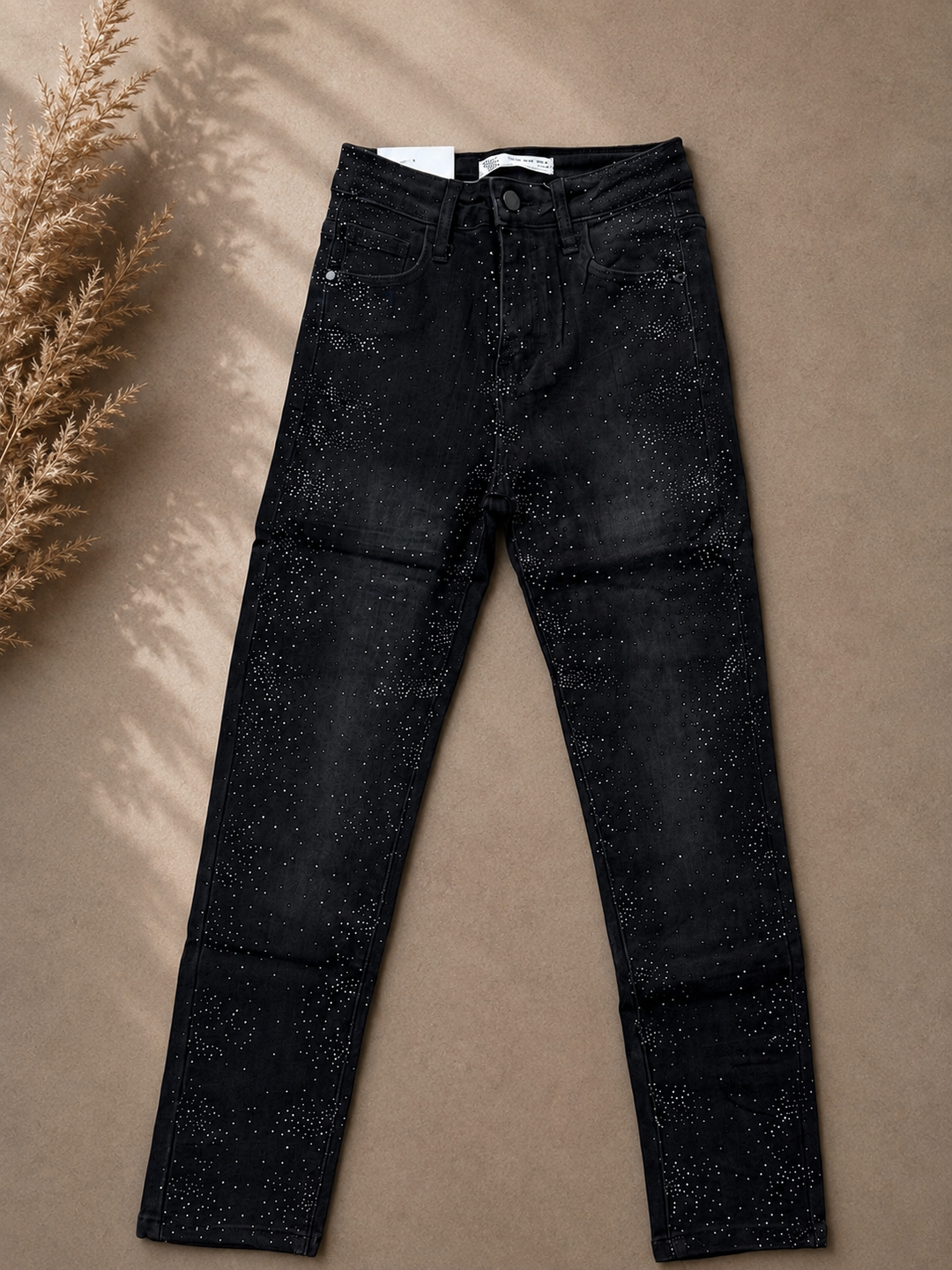GLITZER SKINNY JEANS - Super Skinny - Schwarz
