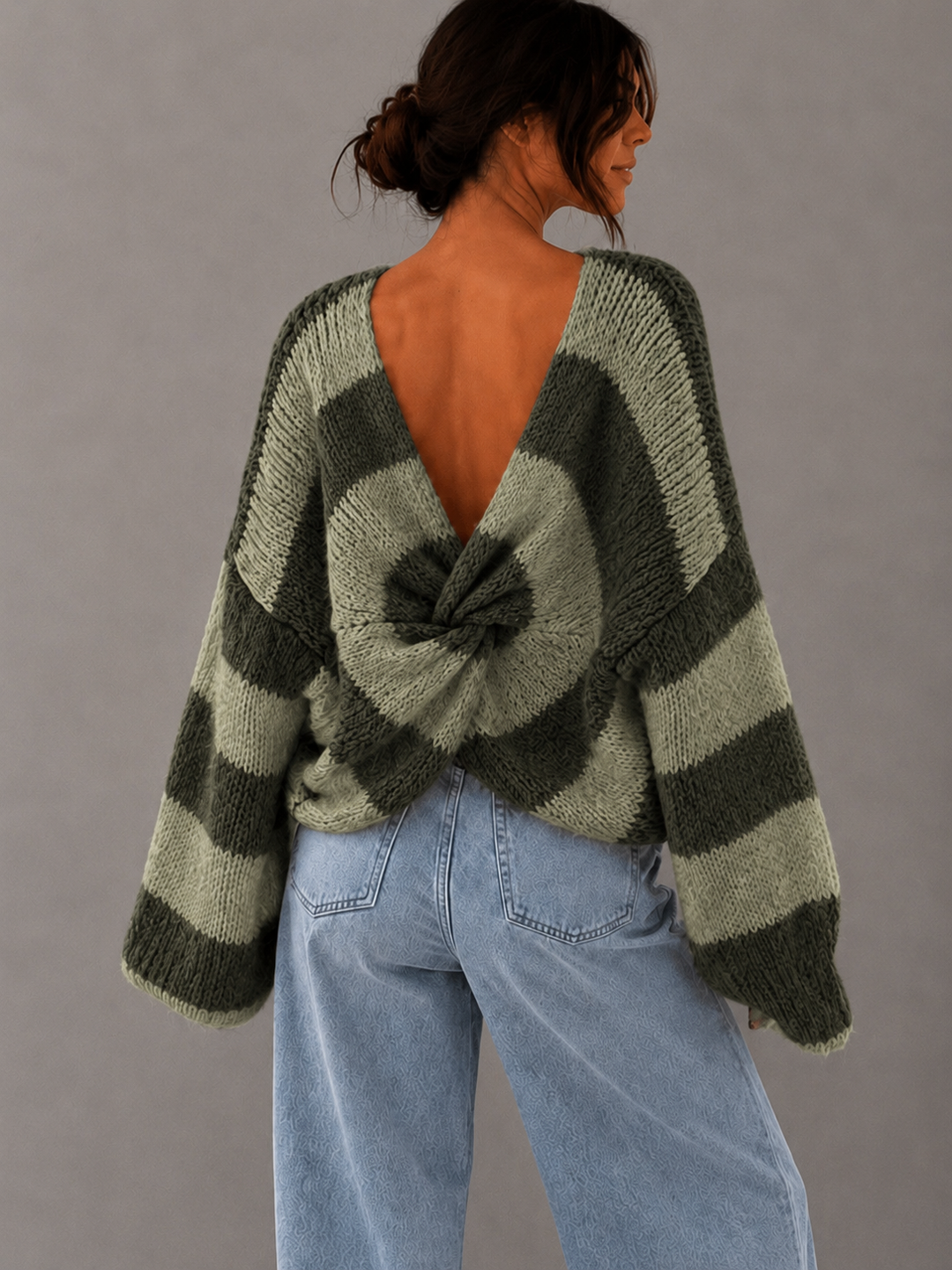 STREIFEN KNOTEN STRICKPULLOVER - versch. Farben