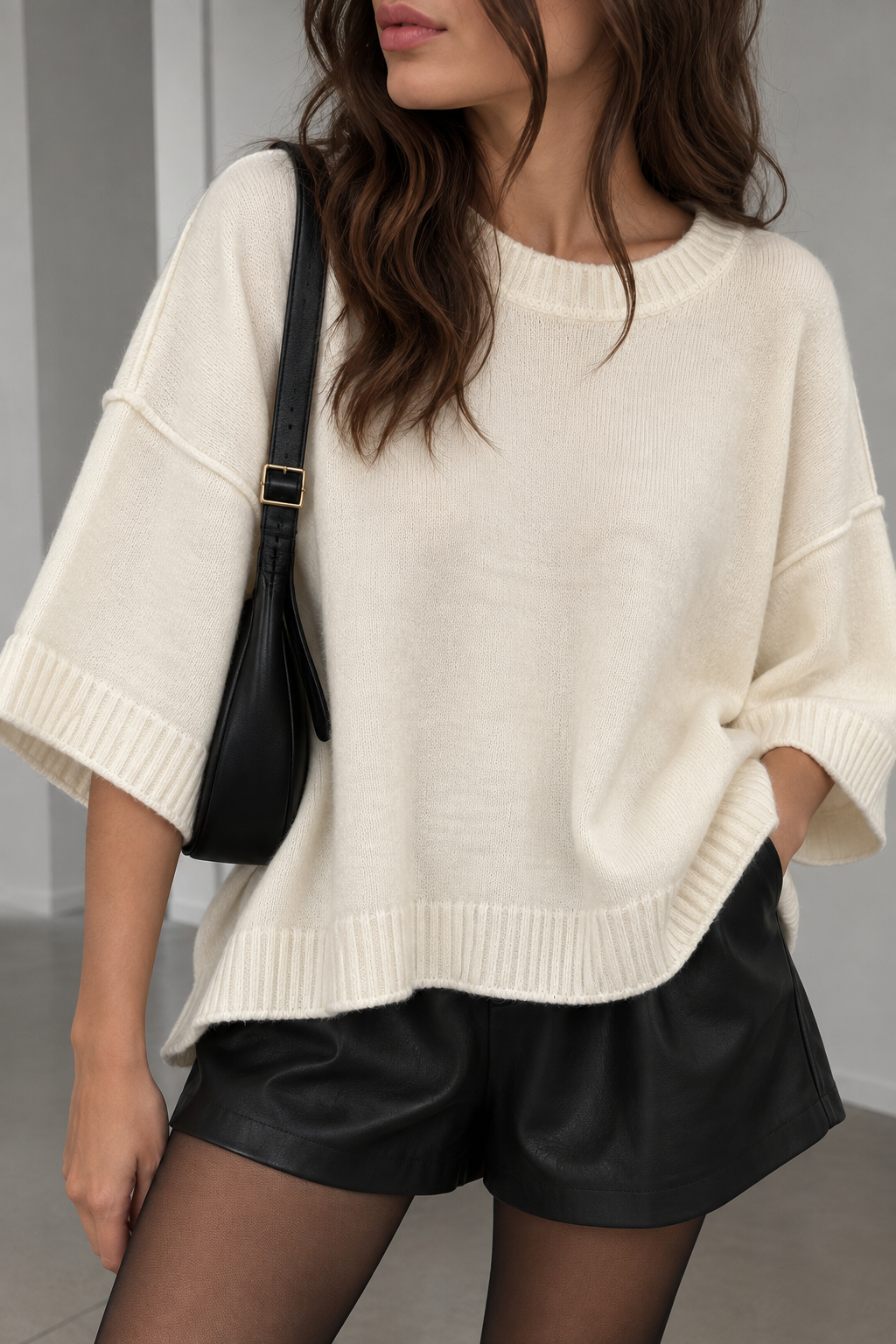 OVERSIZE KURZARM PULLOVER LUSANA - Versch. Farben
