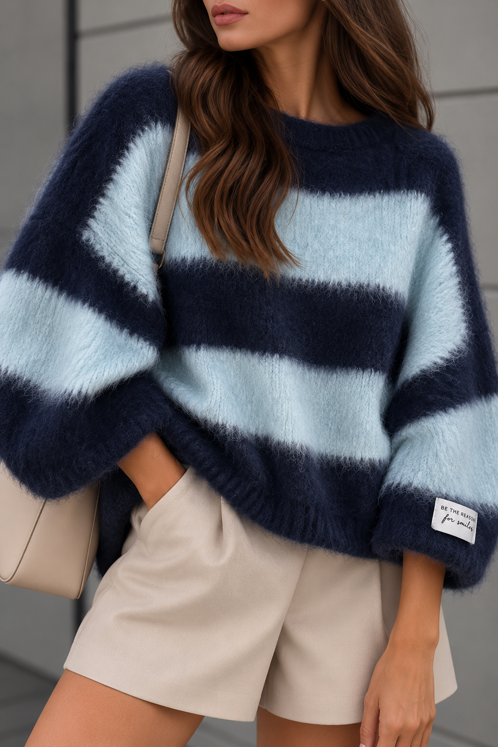 COZY STRIPE STRICKPULLOVER mit 3/4 Arm - versch. Farben