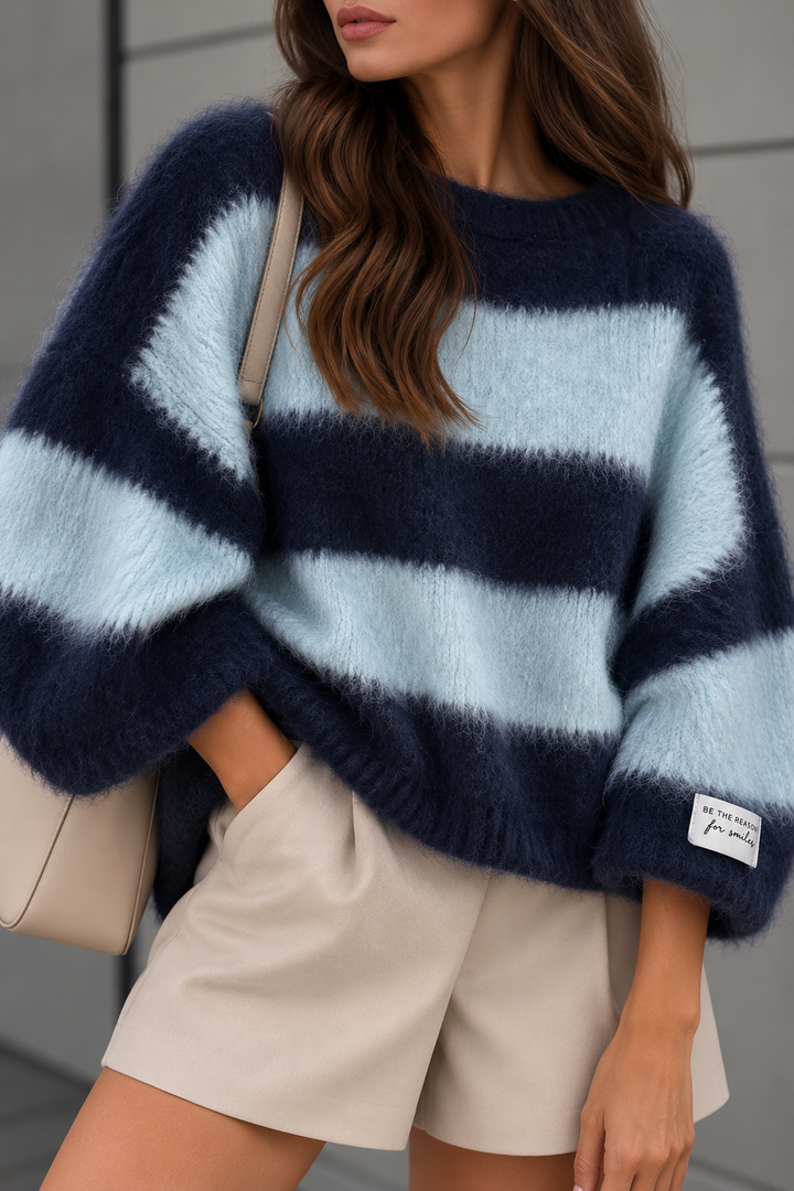 COZY STRIPE STRICKPULLOVER mit 3/4 Arm - versch. Farben