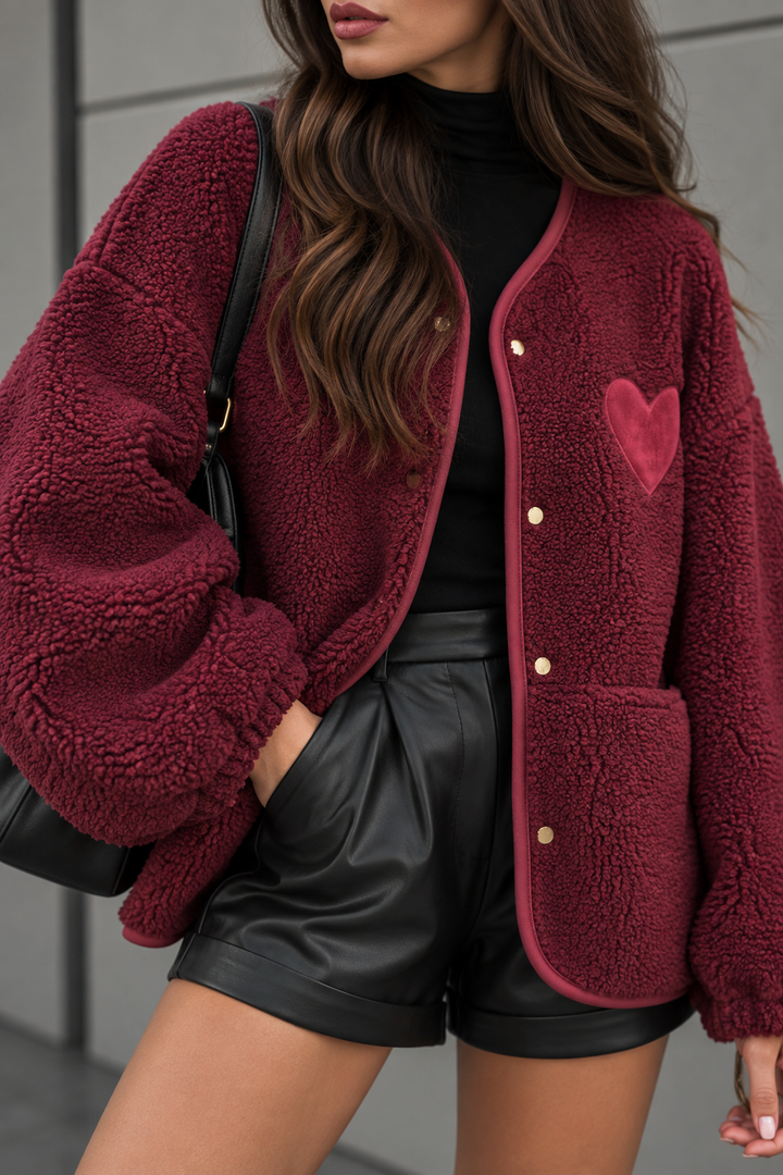 TEDDY JACKE mit Herz - versch. Farben