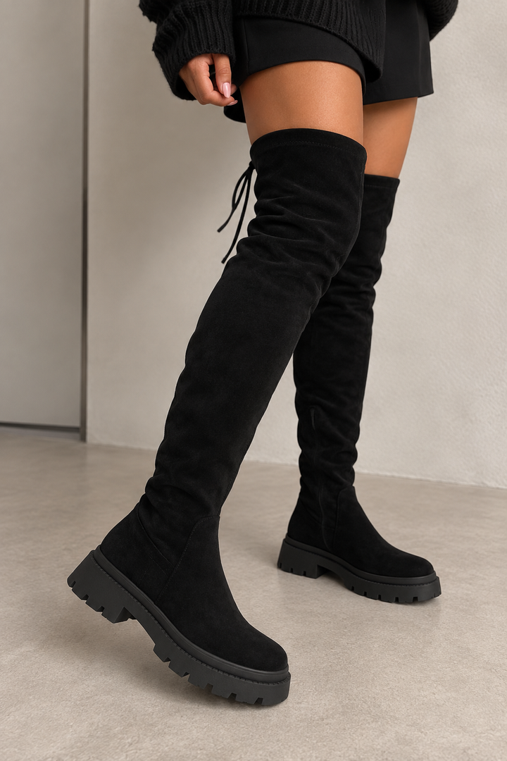 WILDLEDEROPTIK OVERKNEE STIEFEL MELL - versch. Farben