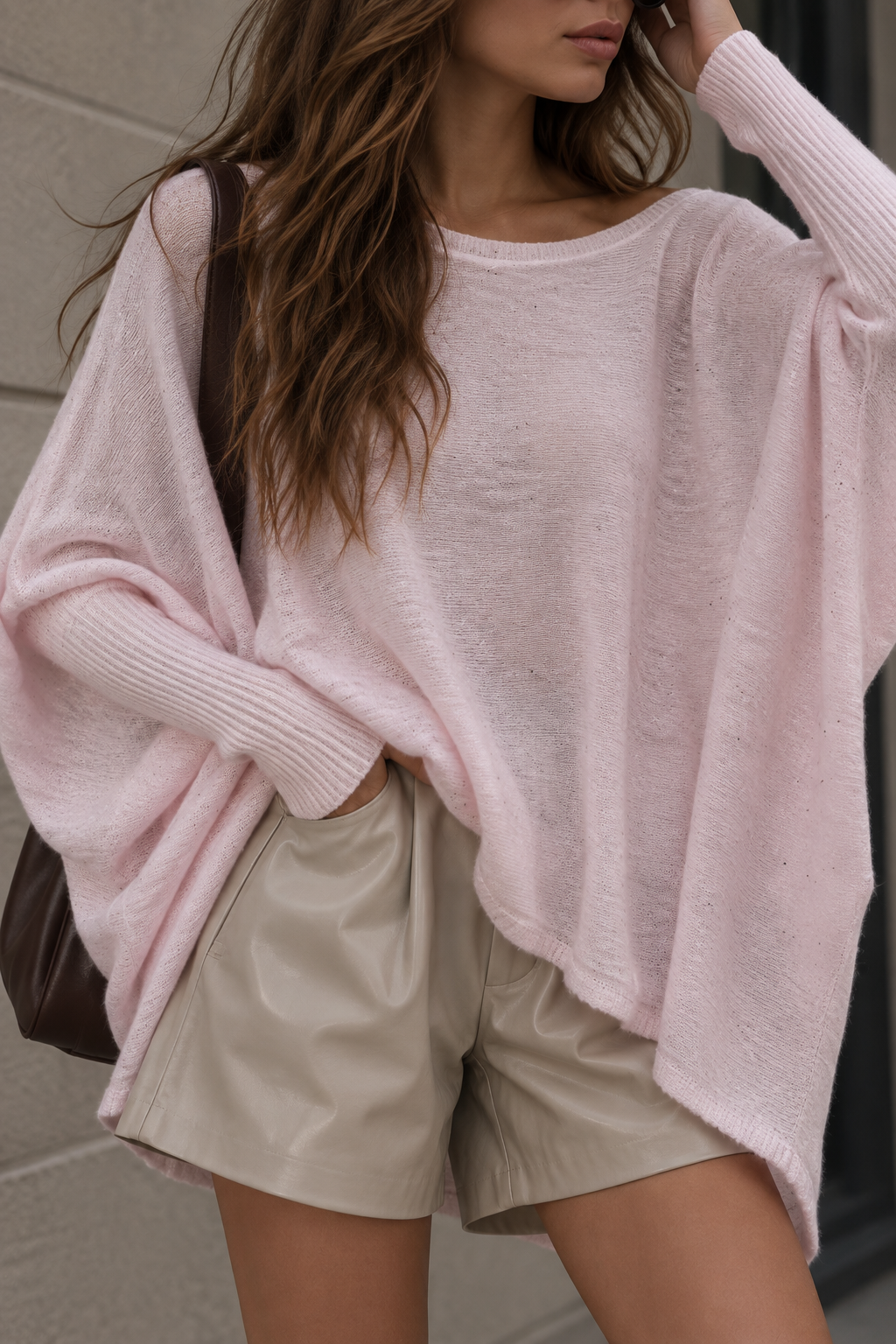 OVERSIZE BASIC PULLOVER mit Glitzer - versch. Farben