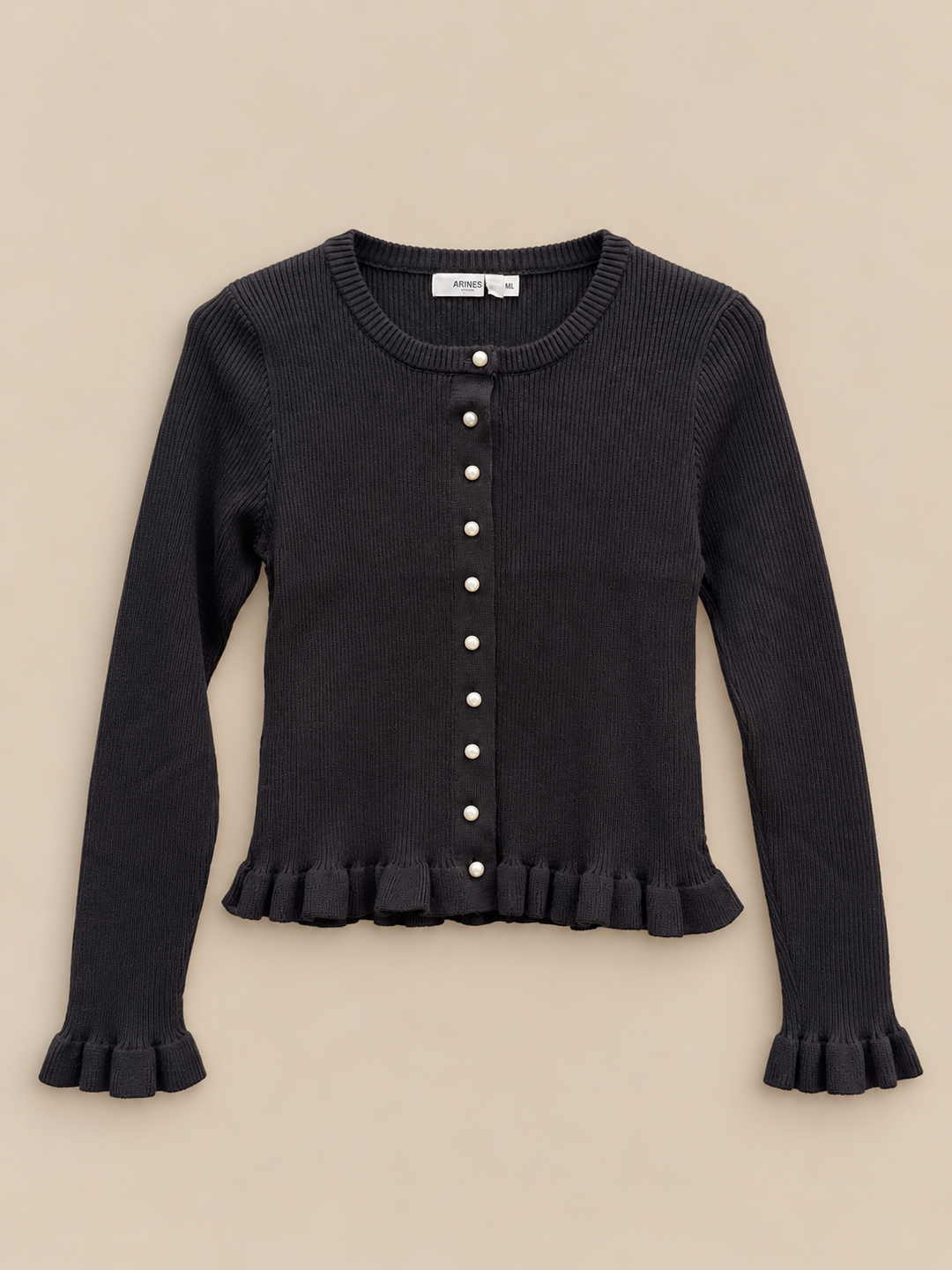 STRICKJACKE PERLA mit Rüschen - beere