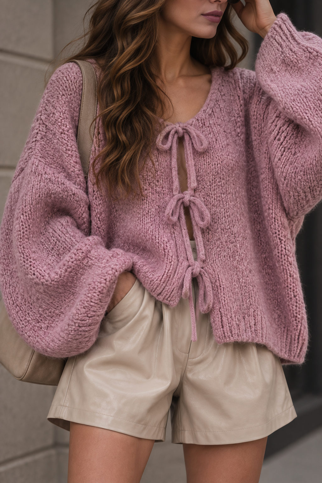SCHLEIFEN STRICKJACKE JULIA - versch. Farben
