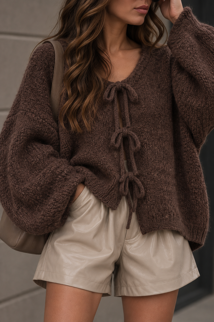 SCHLEIFEN STRICKJACKE JULIA - versch. Farben