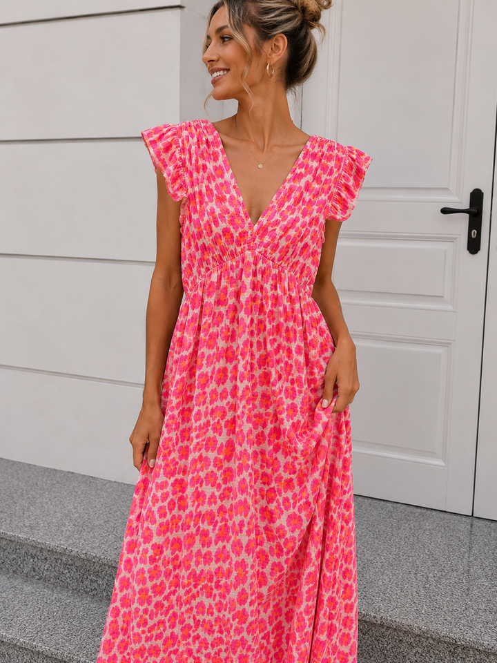 LANGES LEO MUSSELIN KLEID KATE - versch. Farben