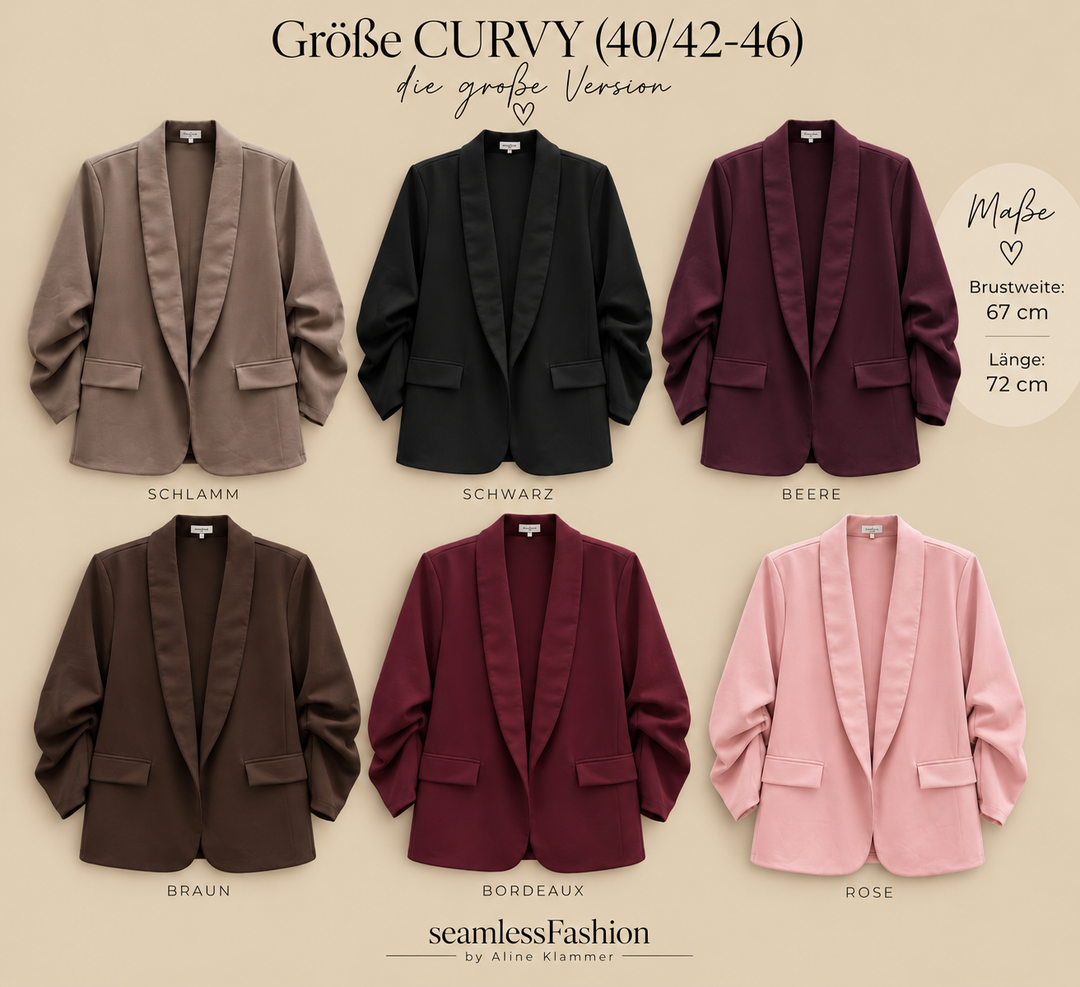BASIC BLAZER mit Raffung - versch. Farben