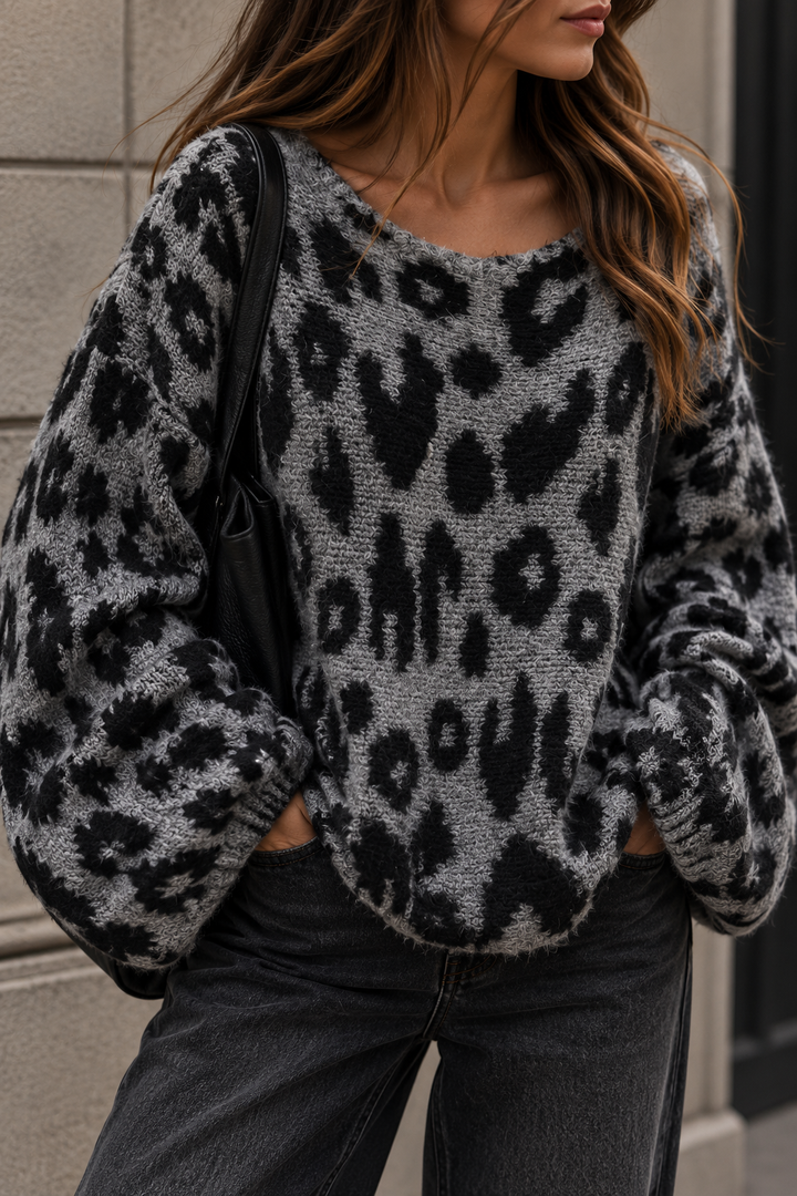 OVERSIZE LEO STRICKPULLOVER - versch. Farben