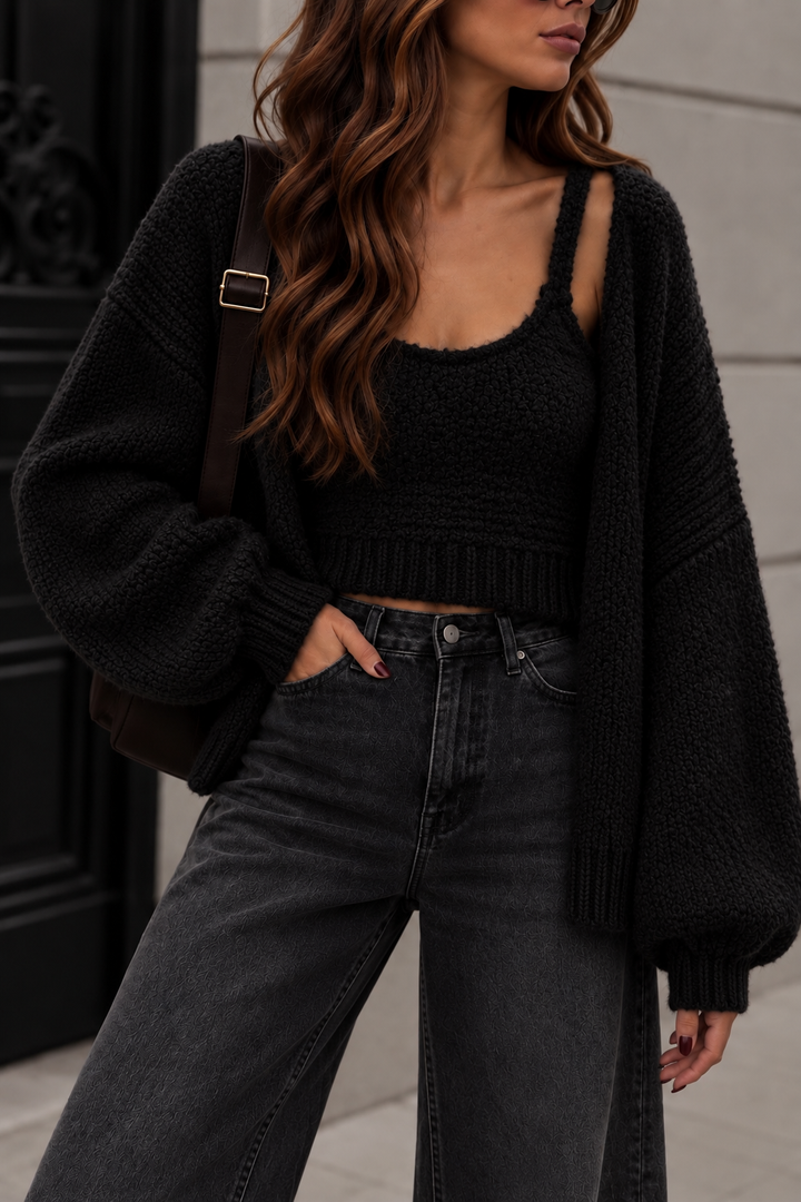 CARDIGAN mit Stricktop - versch. Farben