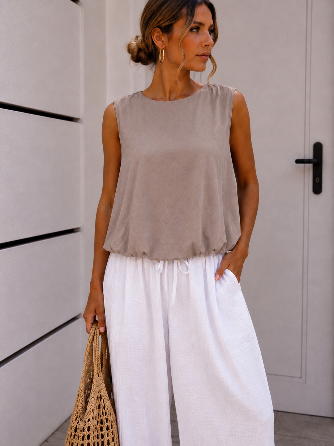 BASIC TOP mit Raffung - versch. Farben