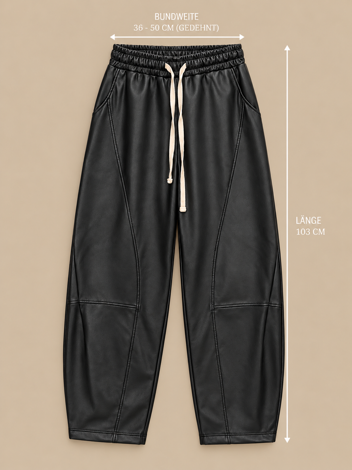 LEDEROPTIK BARRELL JOGPANTS ISA - schwarz