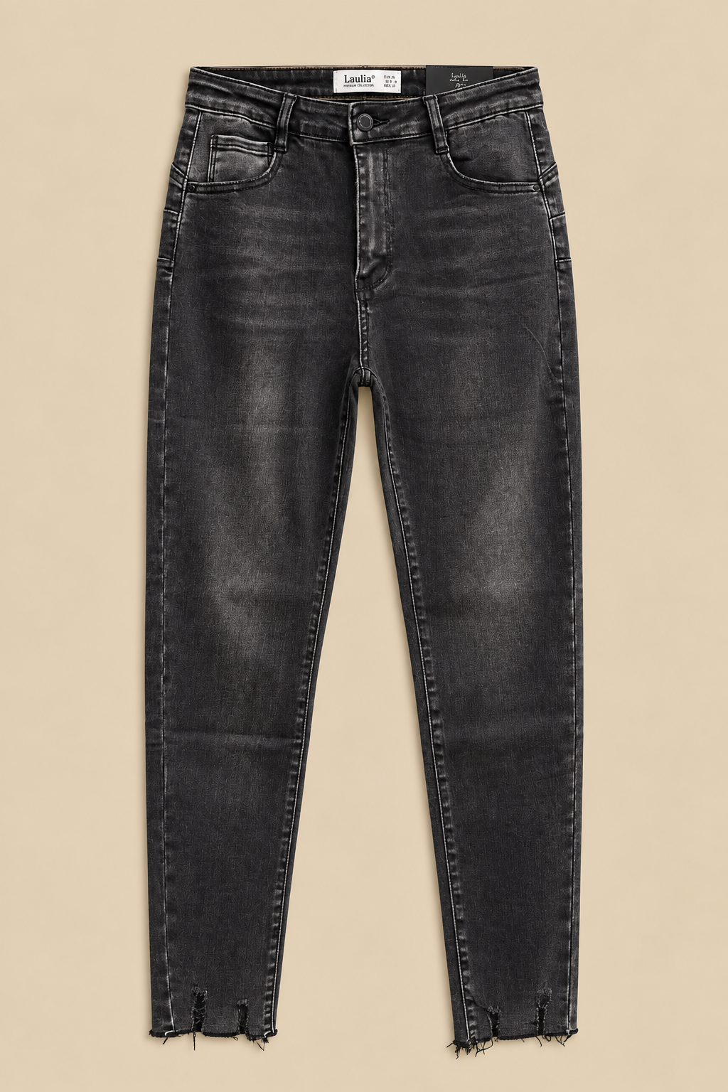 SKINNY JEANS BLACK WASHED INA  - schwarz