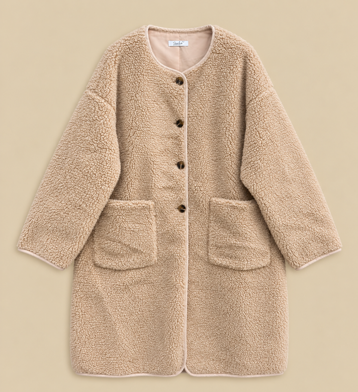 LANGER TEDDY MANTEL - beige