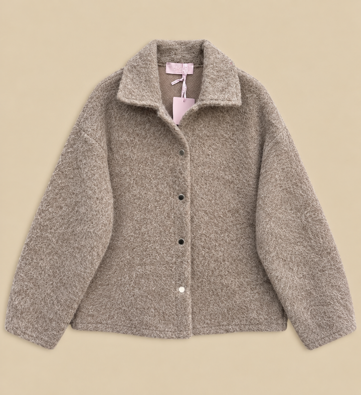 LOCKERES FILZ HEMD - Taupe