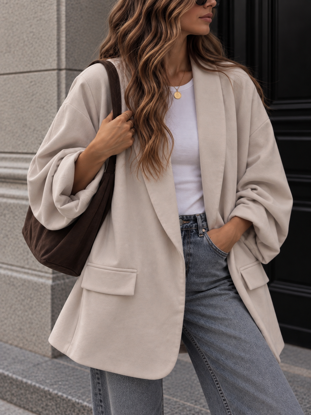OVERSIZE CURVY BLAZER mit Raffung - versch. Farben