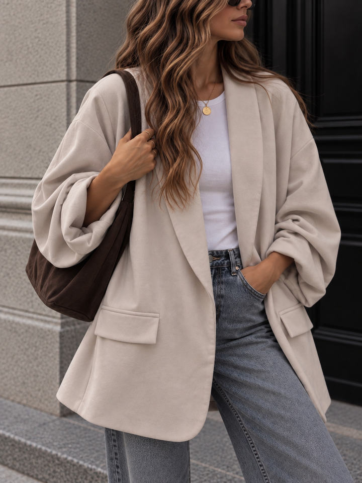 OVERSIZE CURVY BLAZER mit Raffung - versch. Farben