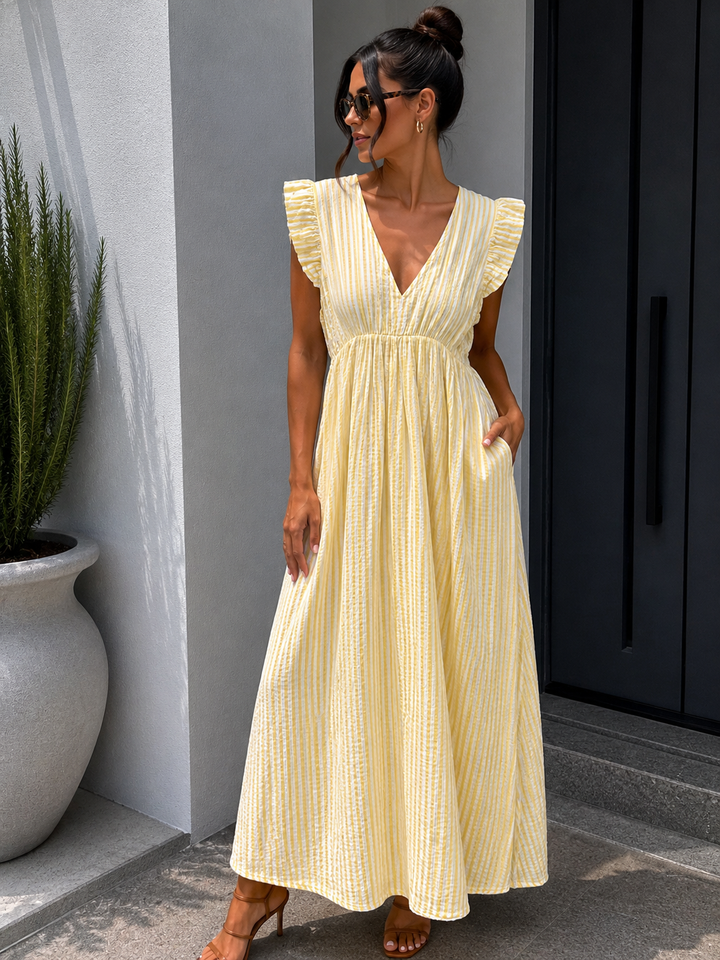 STREIFEN MUSSELIN KLEID - versch. Farben