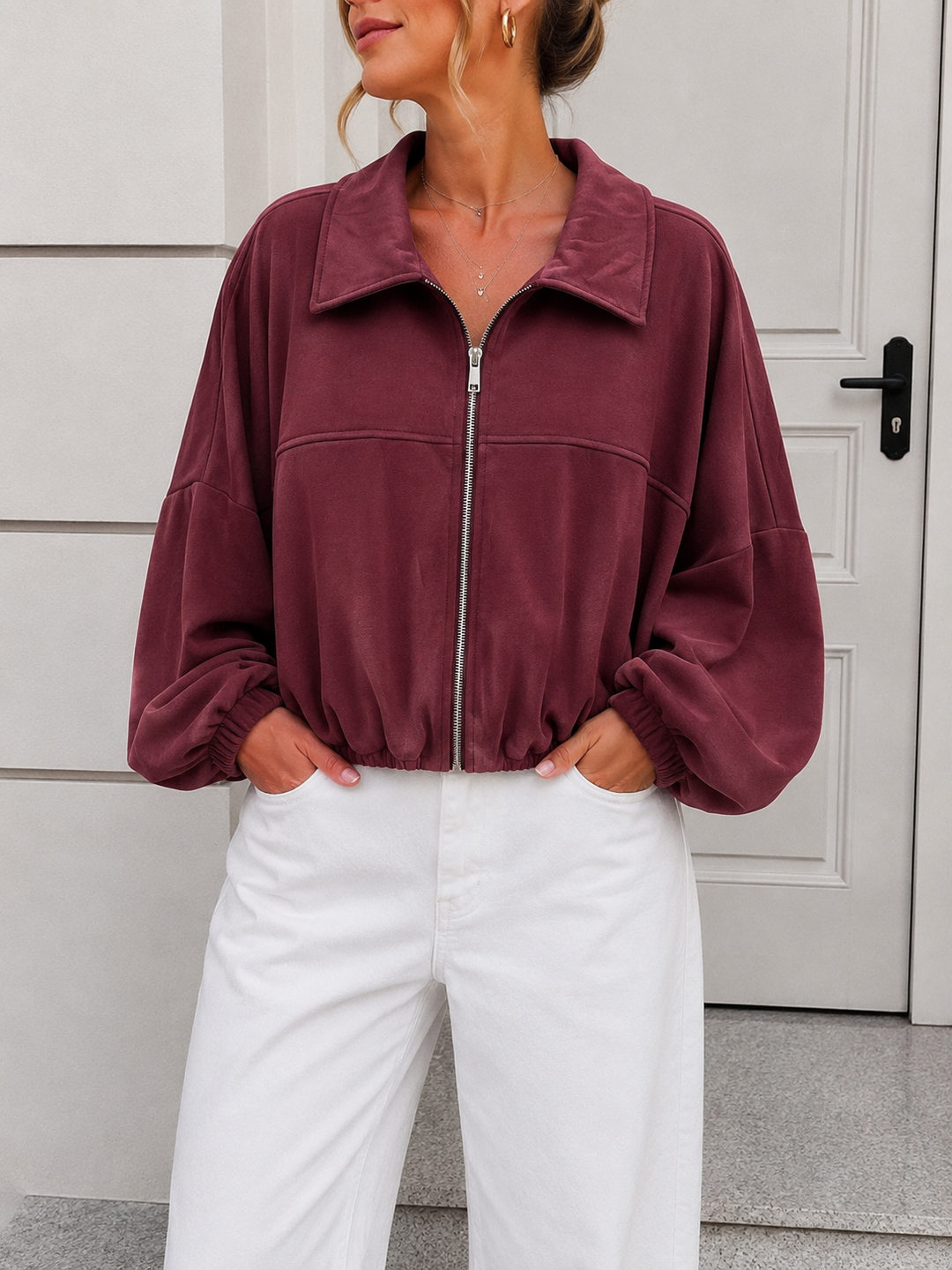 LOCKERE BALLON SWEATJACKE -versch. Farben