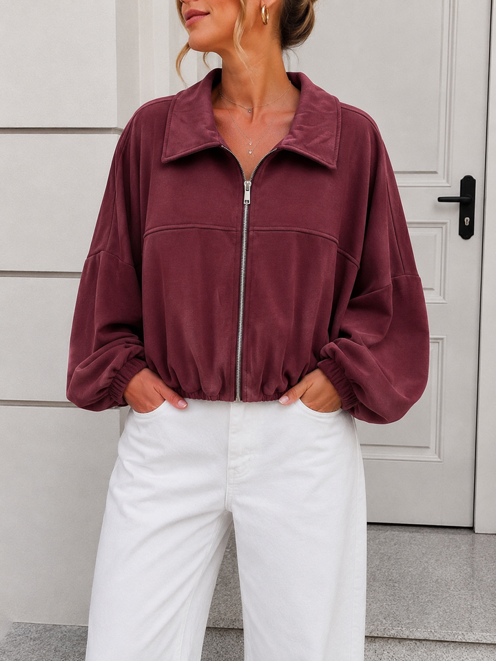 LOCKERE BALLON SWEATJACKE -versch. Farben