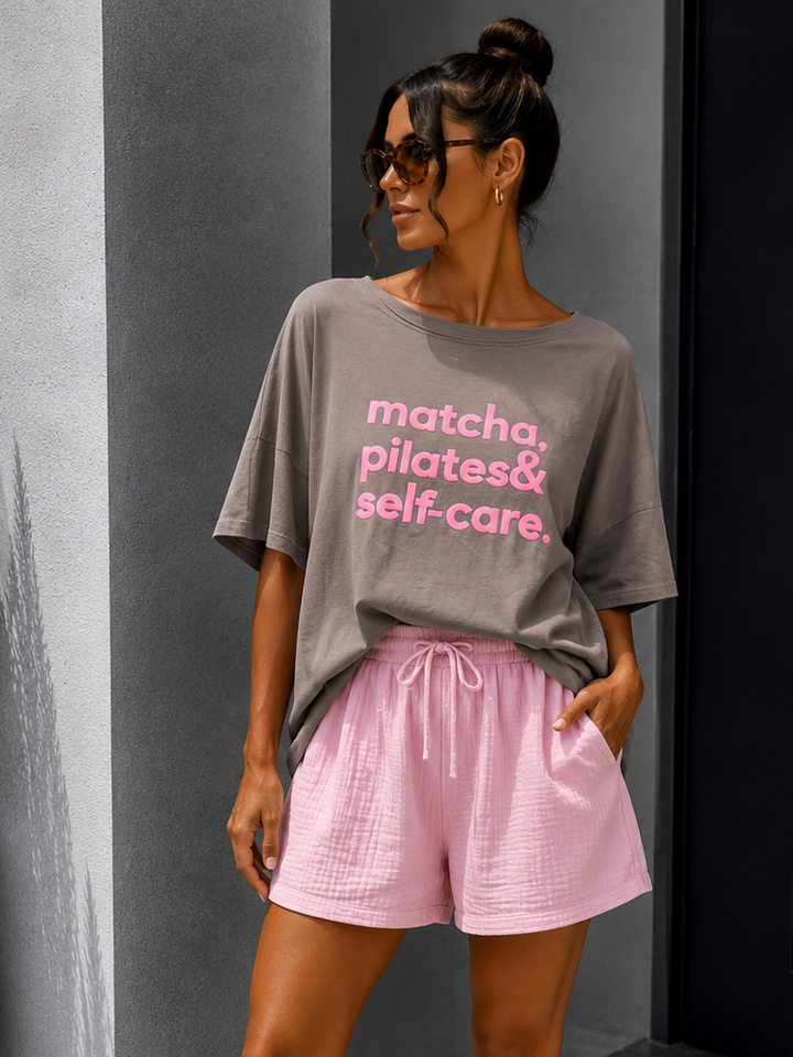 OVERSIZE T-SHIRT MATCHA PILATES - versch. Farben