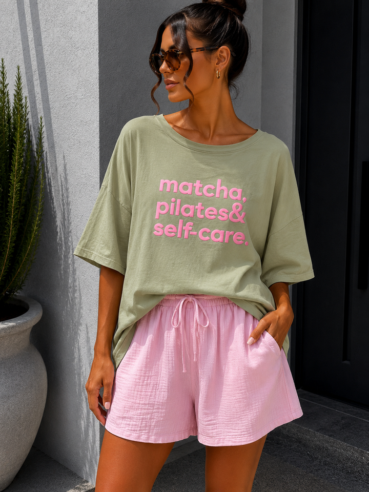 OVERSIZE T-SHIRT MATCHA PILATES - versch. Farben