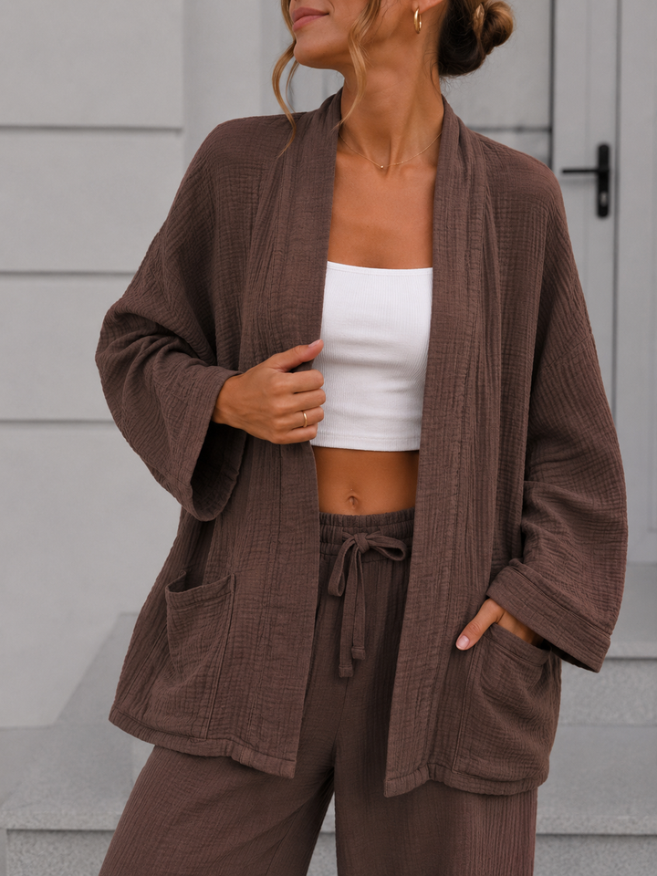 LOCKERE MUSSELIN JACKE - versch. Farben