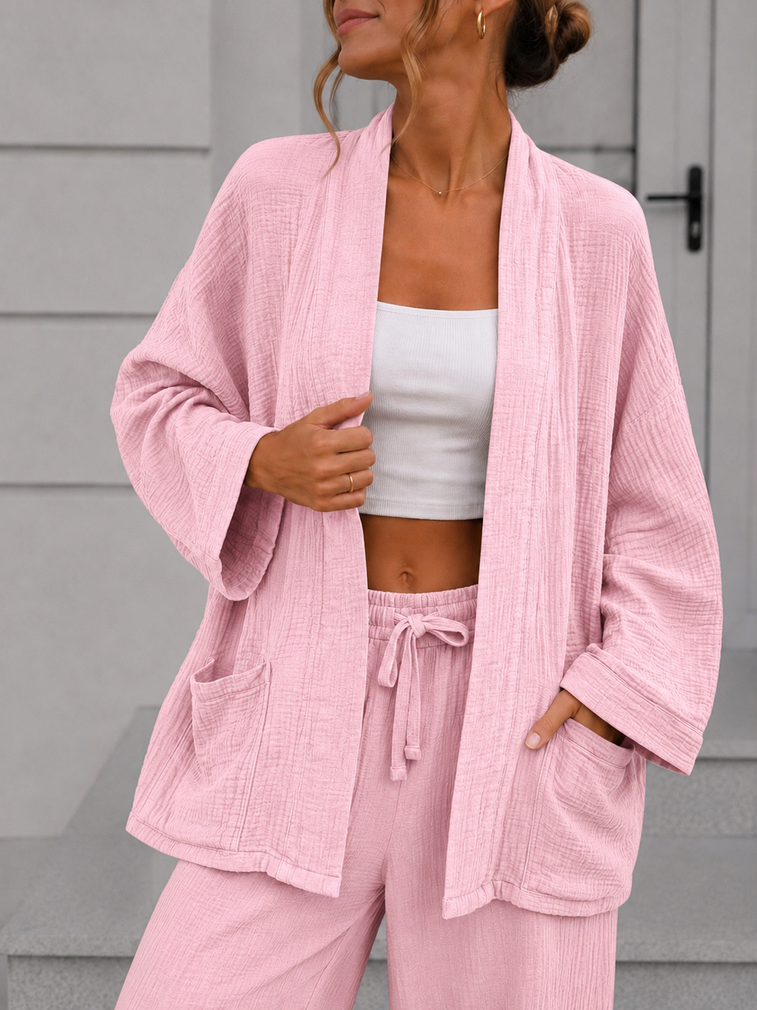 LOCKERE MUSSELIN JACKE - versch. Farben