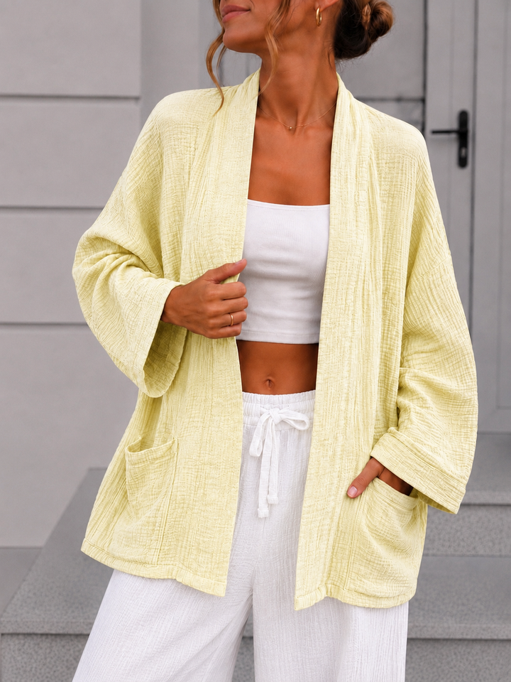 LOCKERE MUSSELIN JACKE - versch. Farben