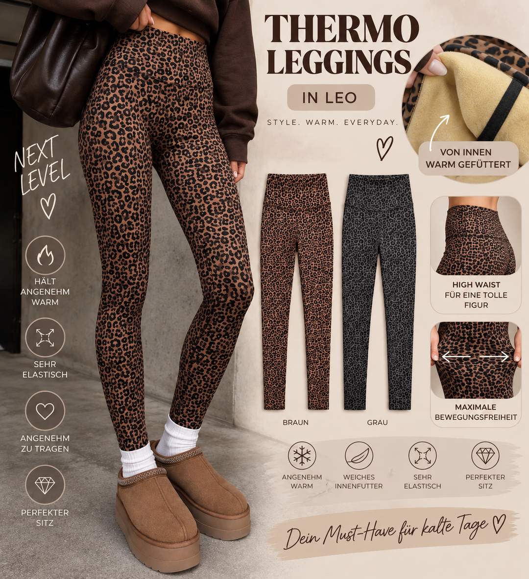 SHAPE LEO THERMO LEGGINGS - versch. Farben