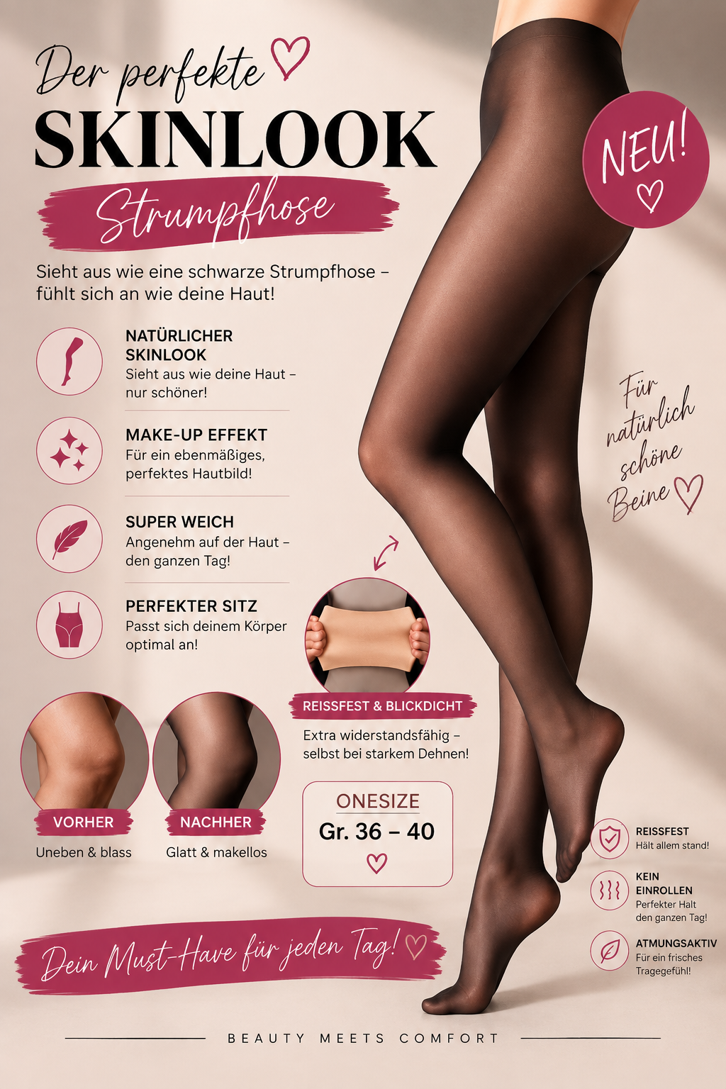 ONESIZE SKINLOOK STRUMPFHOSE - versch. Farben