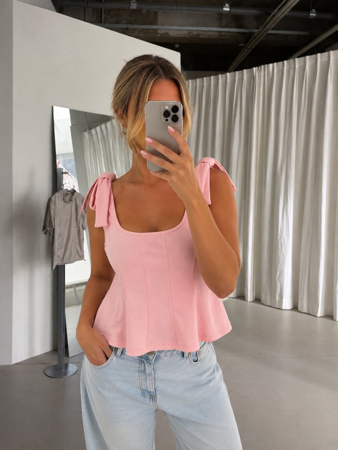 TOP ELVA mit Schleifen - versch. Farben